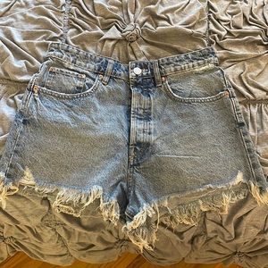 Zara Washed Denim Shorts